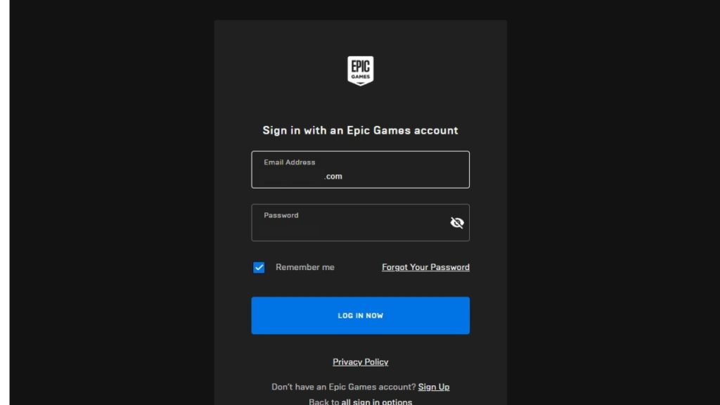 Sign in to your Epic Games account through the Epic Games official website. Use the email and password associated with the Epic profile you want to link to Xbox Live.