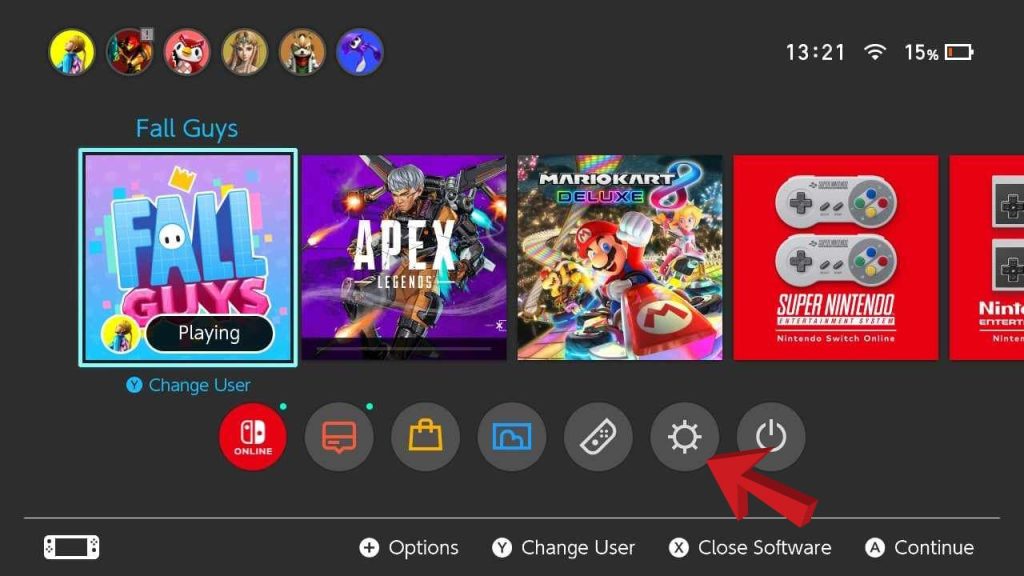From your Switch home screen, open "System Settings."