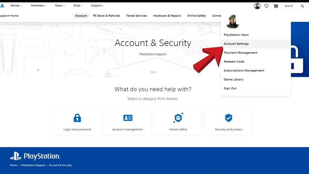 Once you're signed in, click on your Profile icon at the upper right and select Account Settings.