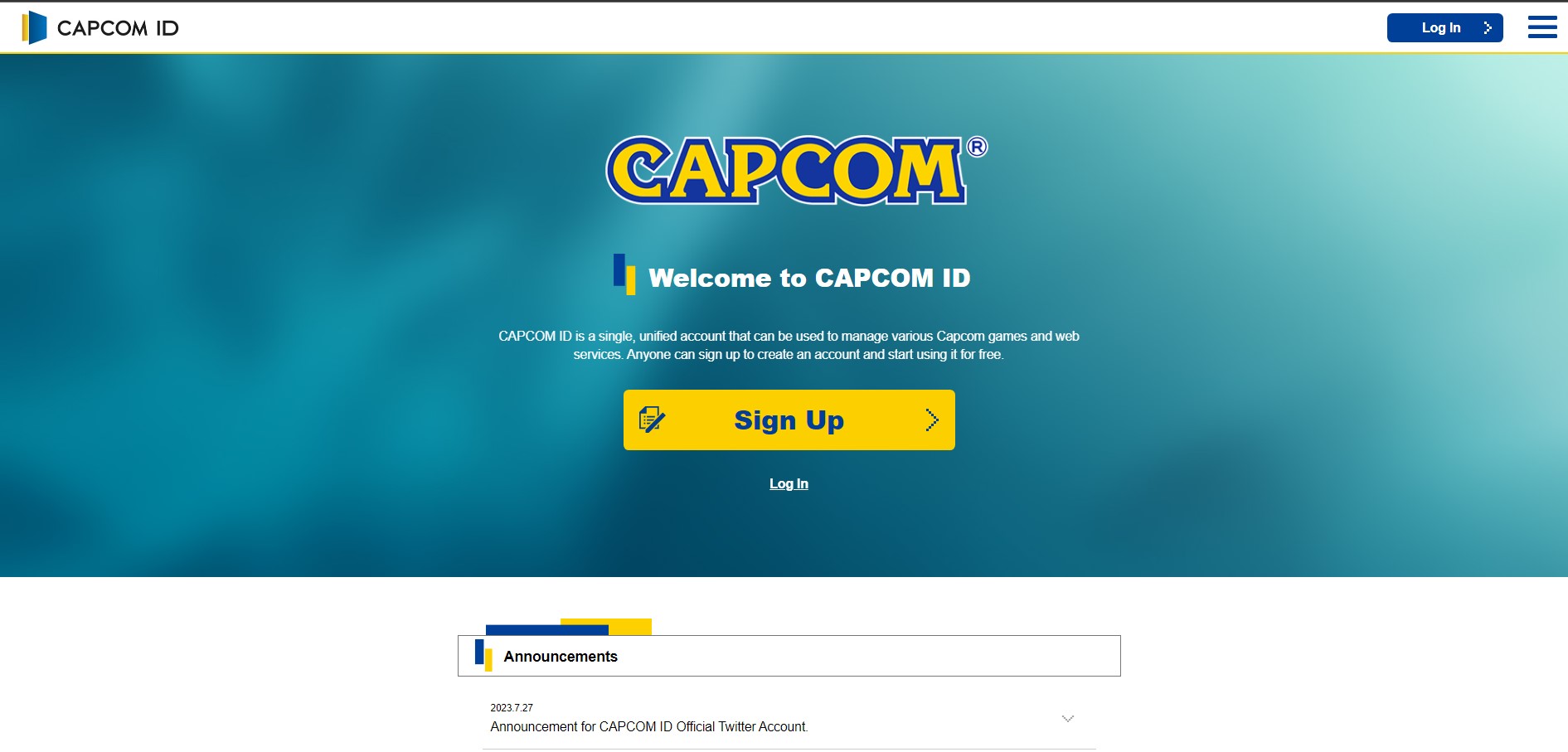 Go to Capcom ID Website