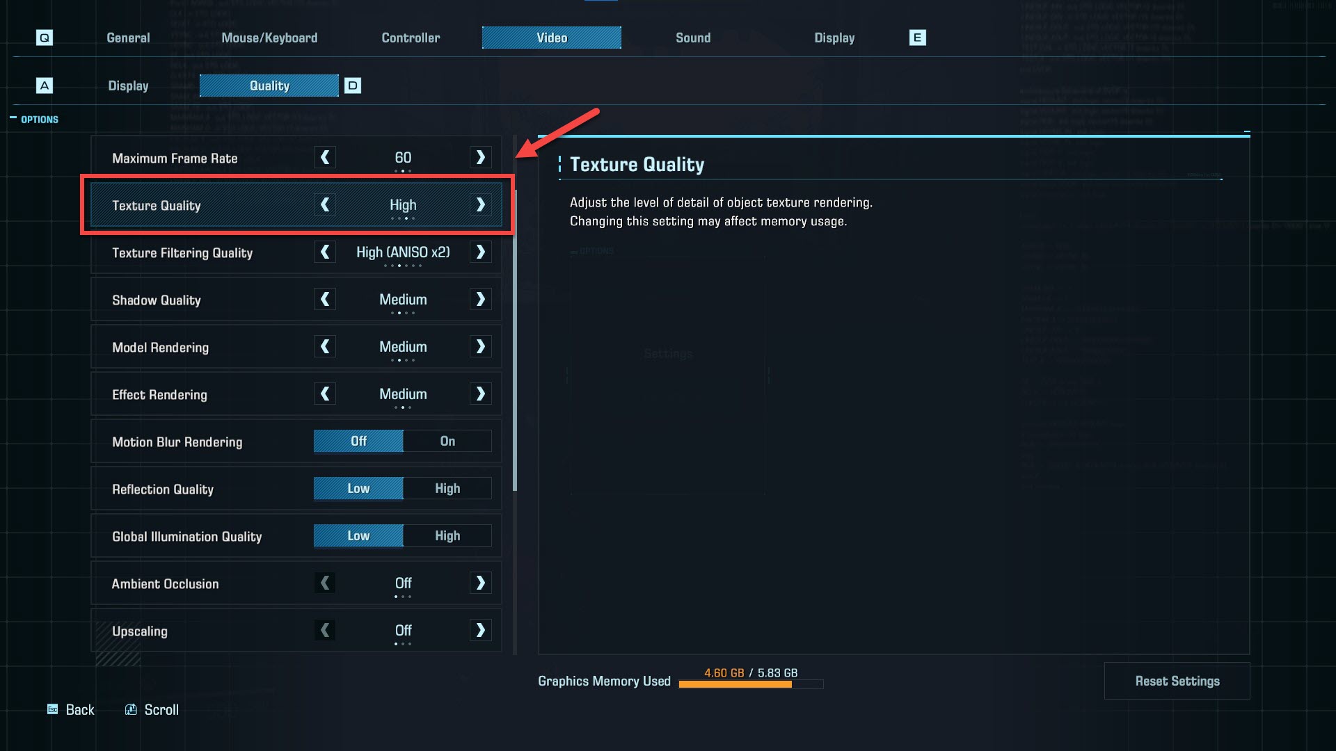 Lower Texture Quality