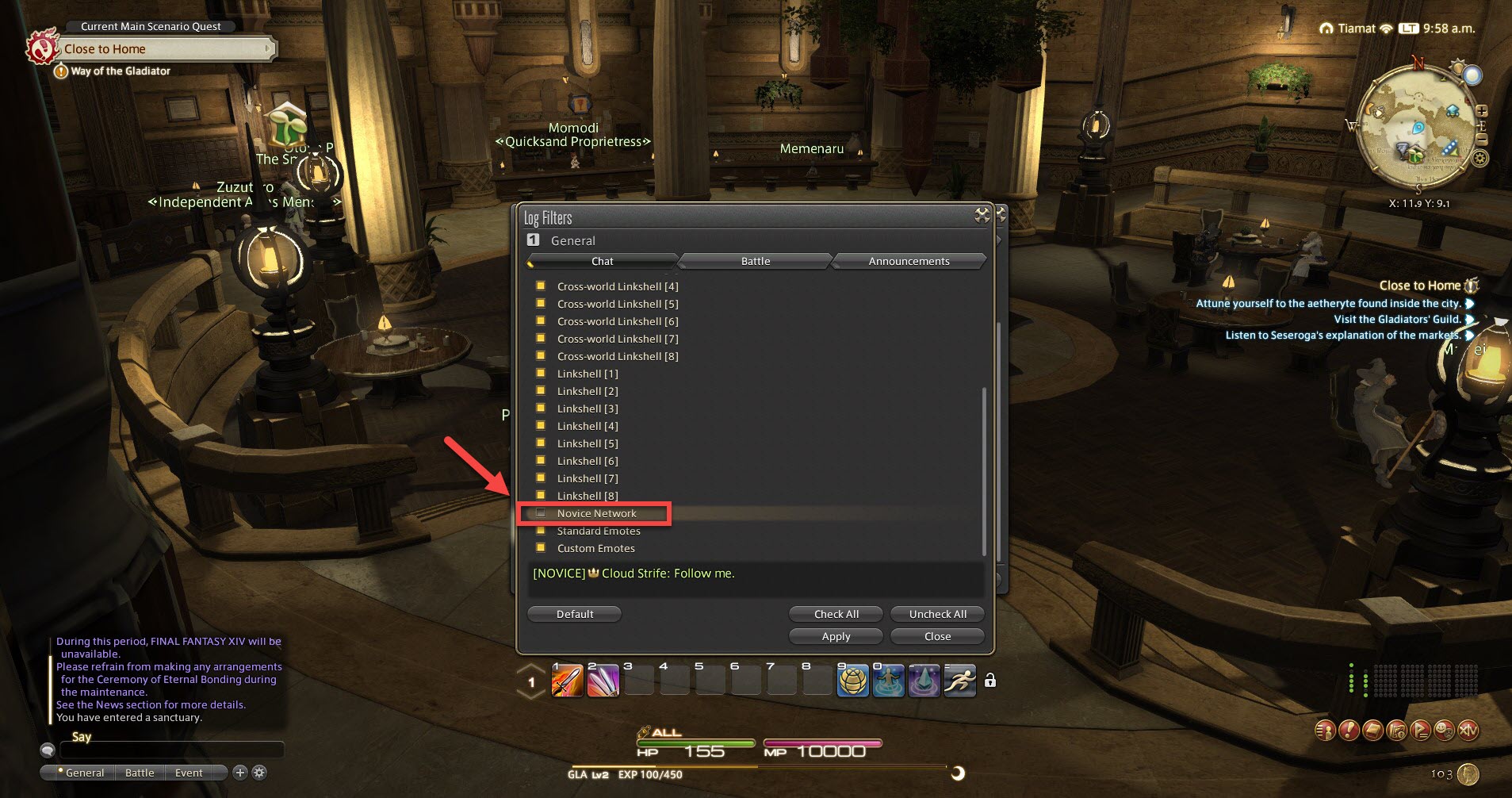 How to Leave the Novice Network in Final Fantasy XIV 2