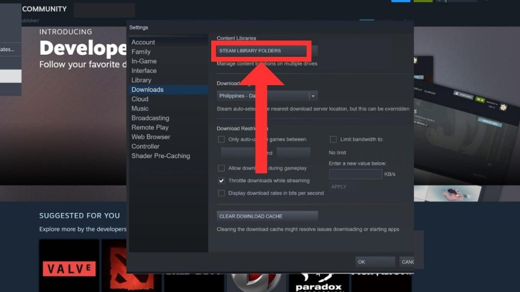 Under "Steam Library Folders," you will see the current Steam installation path.