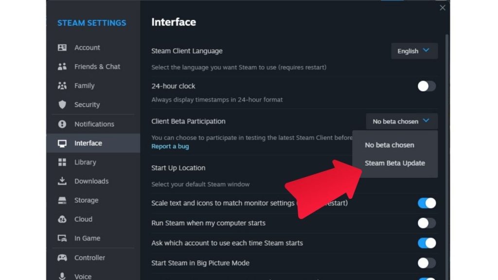 Opt into Steam client beta releases for the latest fixes.