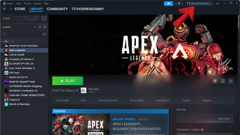 Open the Steam client and click your Profile Name