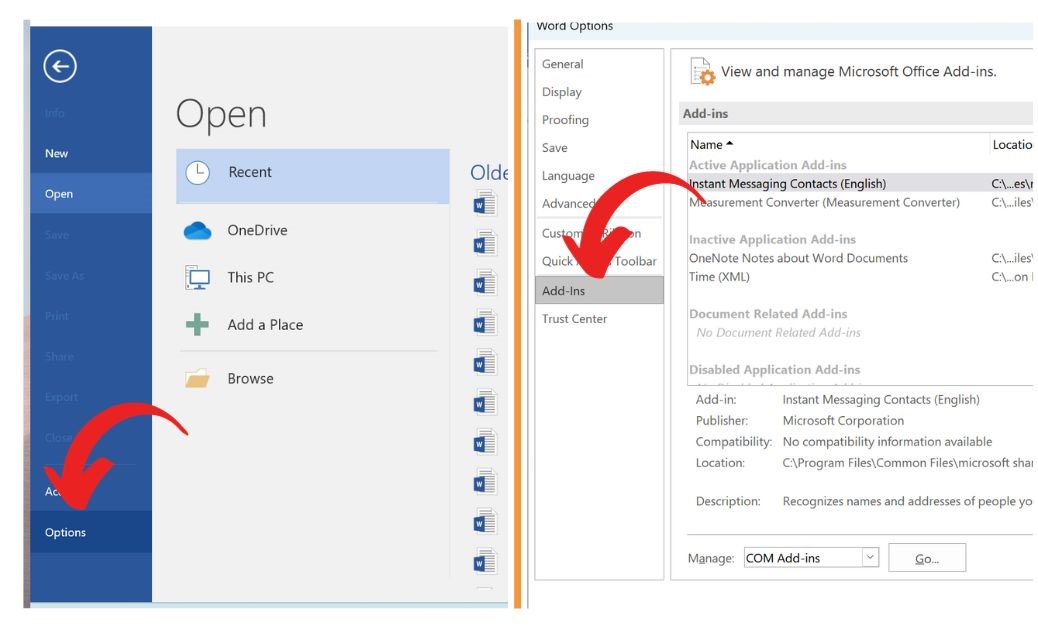 Why won't my Word Document save? 9 Easy Fixes to Get Your Document Back (Check, Save + Tips) 2 Turn Off Add ins