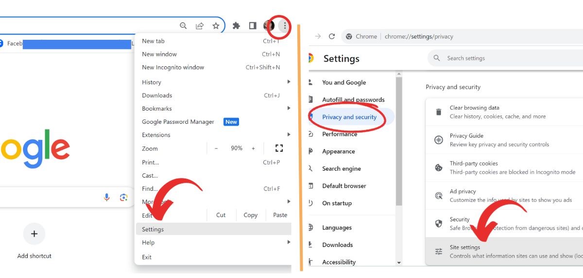 How to Turn Off Facebook Notifications on Chrome in 4 easy ways (Block, Disable + More) 1 Chrome settings