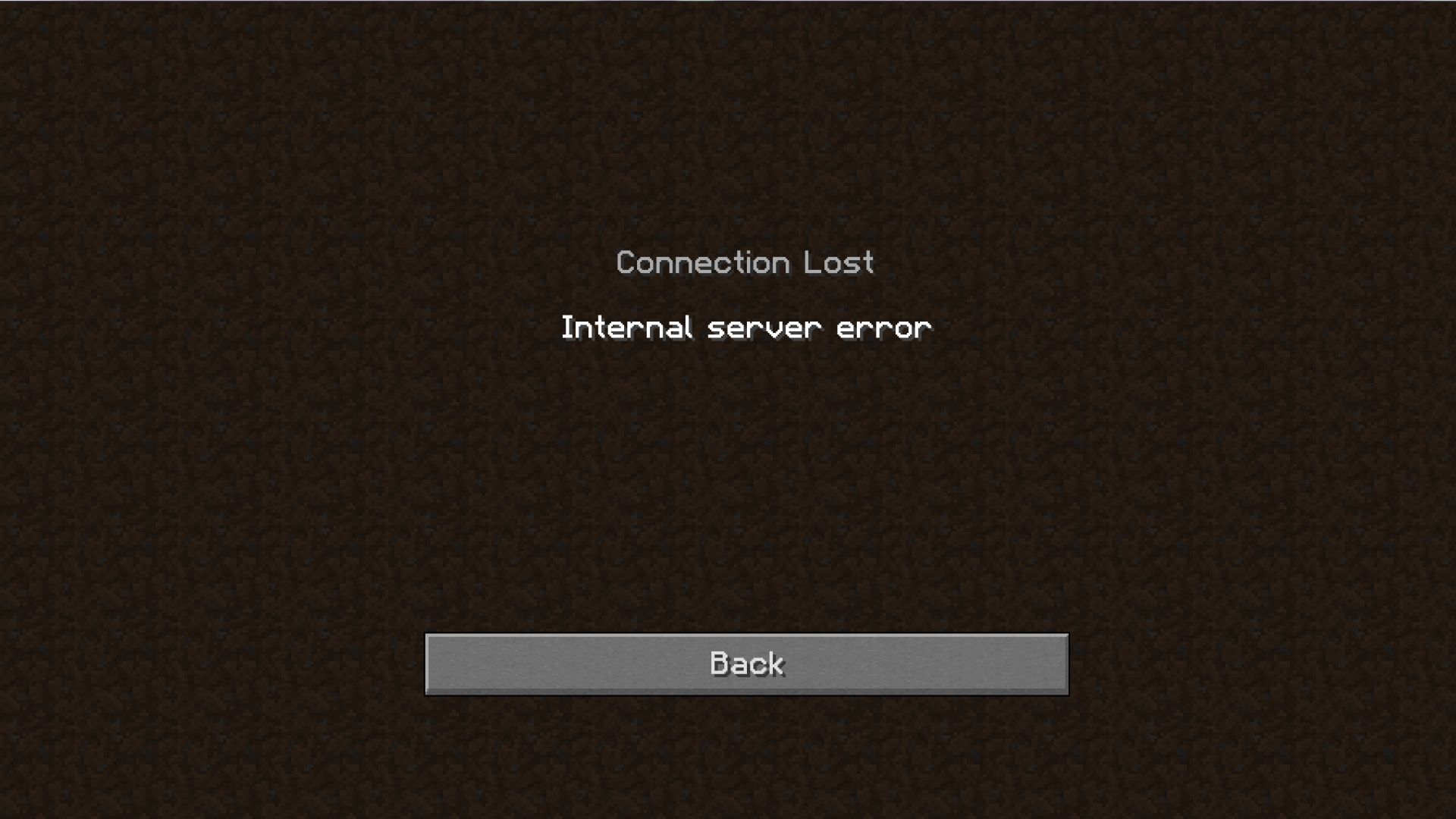 Minecraft Internal Server Error