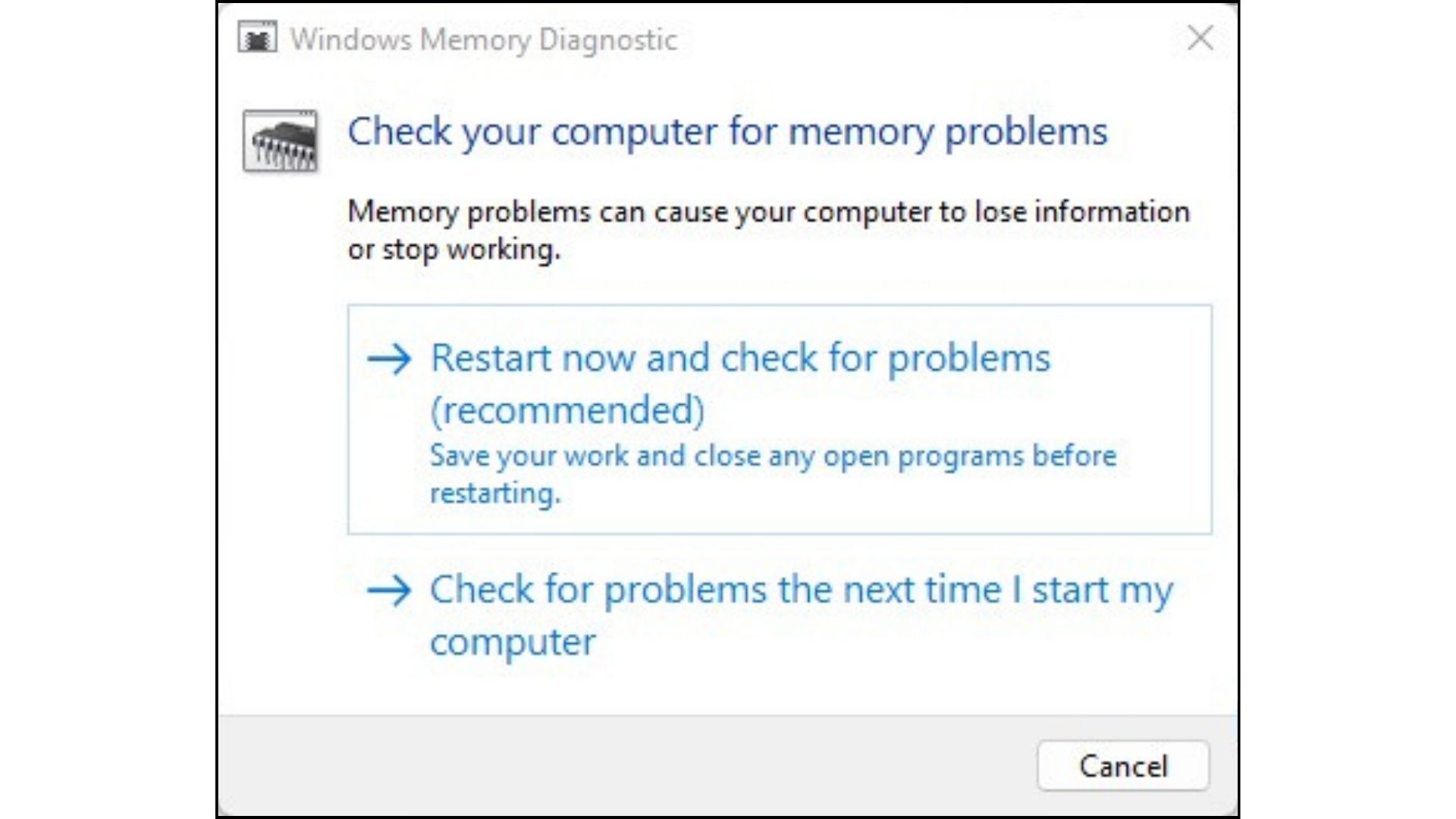 Run a Memory Diagnostic