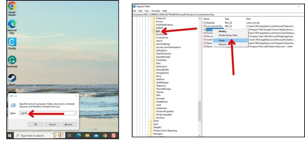 Stop Chrome From Opening On Startup? Here's 7 Effective Methods (Reset, Reinstall + More) 2 navigate to the path ---> Computer\HKEY_CURRENT_USER\Software\Microsoft\Windows\CurrentVersion\Run