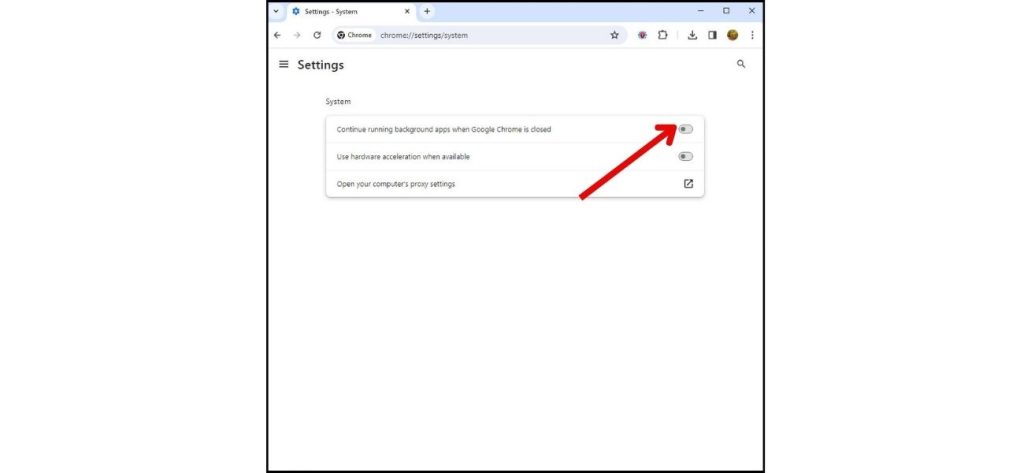 turn off the option "Continue running background apps when Google Chrome is closed." 
