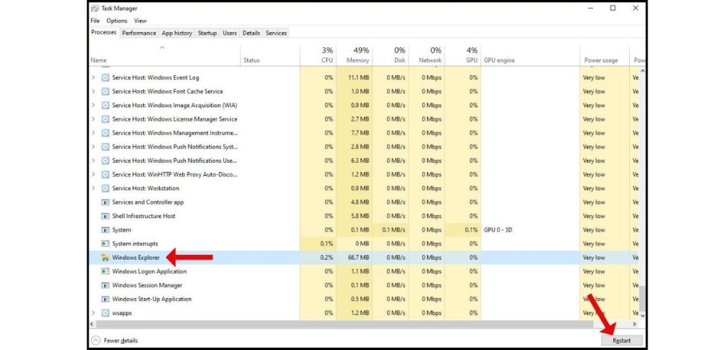 Windows Taskbar Frozen? Here's How to Fix It with 7 Easy Steps (Restart, Reset + More) 1 Click Restart to reload Explorer.