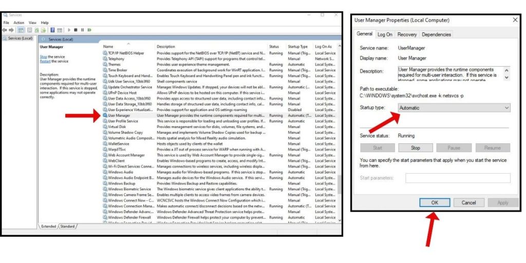 Windows Taskbar Frozen? Here's How to Fix It with 7 Easy Steps (Restart, Reset + More) 4 At Properties windows, set Startup Type to Automatic.
