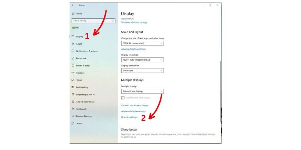 Go to Settings > System > Display > Graphics settings.