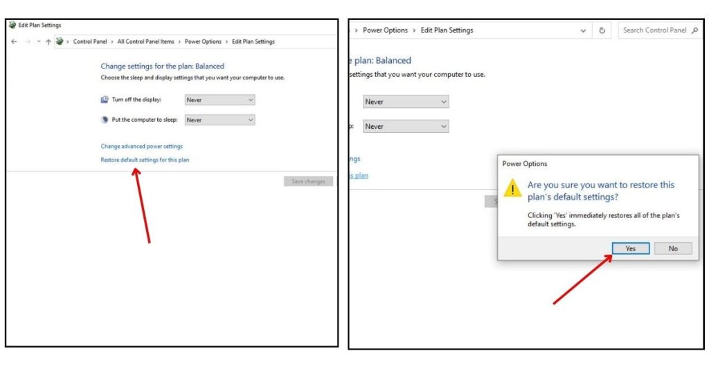 Windows 10 Goes To Sleep After 2 Minutes? 6 Easy Fixes to Stay Awake 4 Click "Restore default settings for this plan."