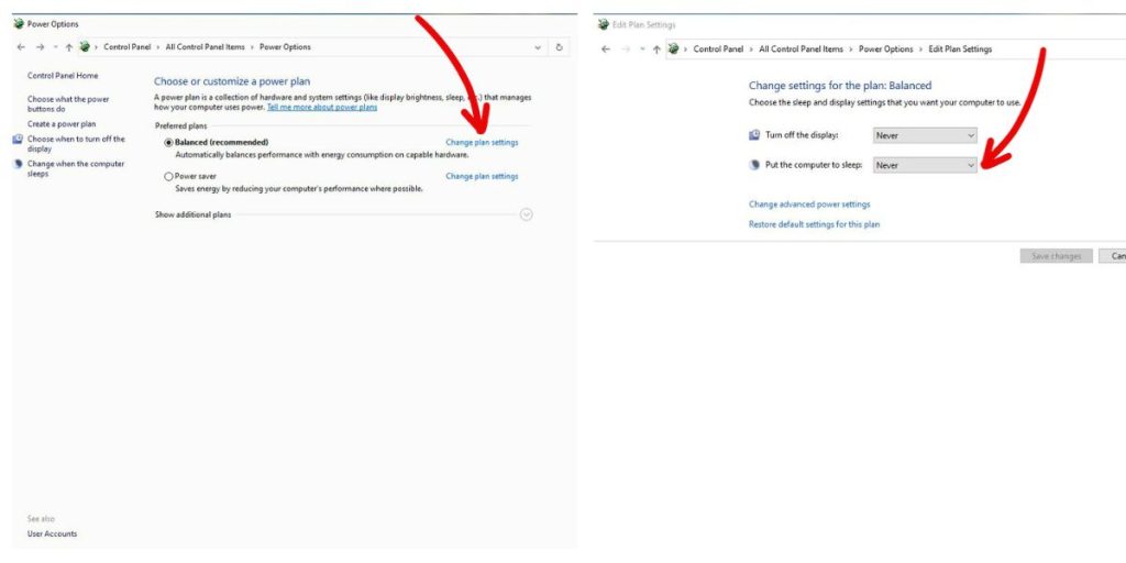 Bluetooth Mouse Not Working in Windows? Here Are the Top 10 Fixes 2 Go to Control Panel > Power Options
Click "Change plan settings" for your current plan
Change sleep/hibernation settings to Never