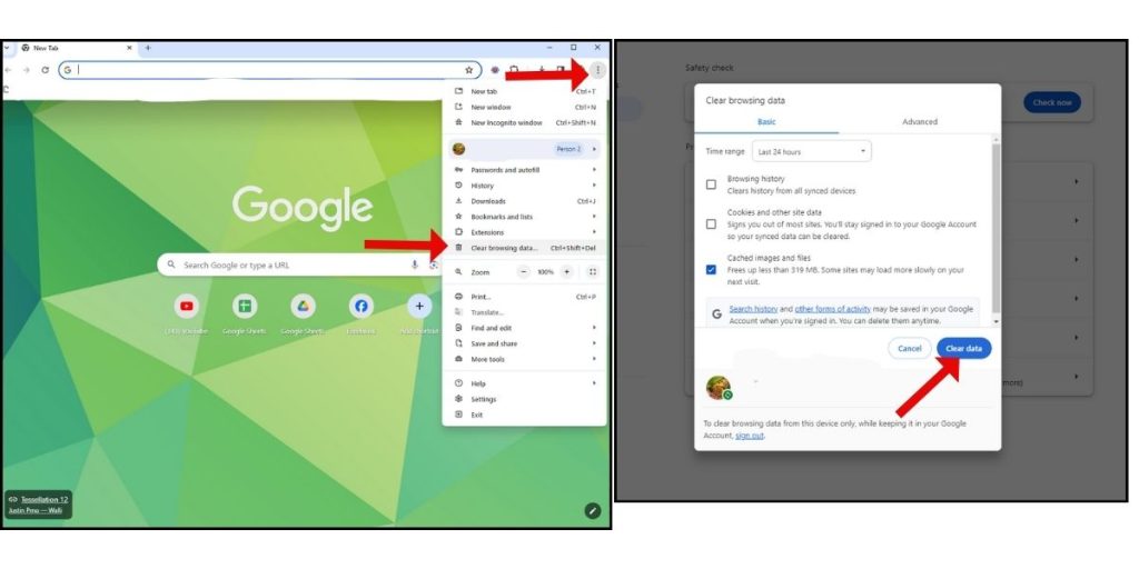 Chrome Websites Not Loading Properly: Here's 7 Troubleshooting Methods (Update, Disable + More) 2 Click the 3-dot menu > Clear browsing data.