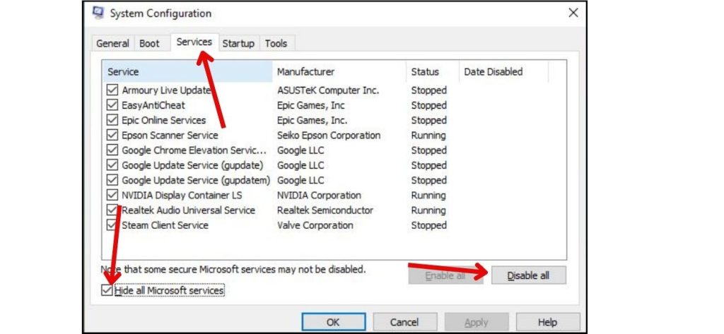 Windows 10 Update Stuck at 0%? Here Are 9 Troubleshooting Methods (Restart, Rename + More) 4 Click "Disable all" then OK